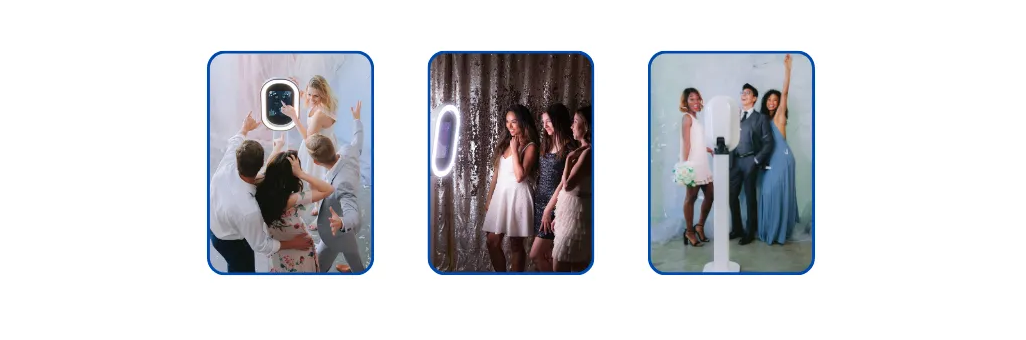 personal photo booth rental collage with guests
