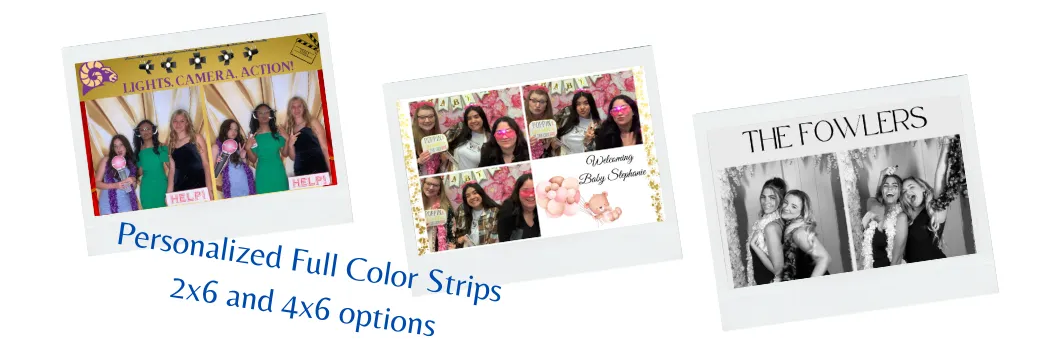 personalized full color strips from photo booth rental